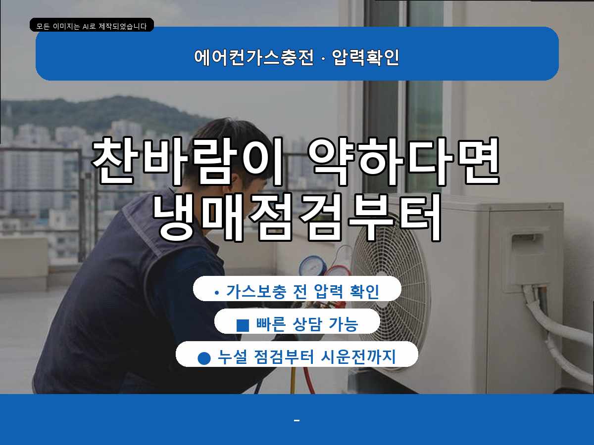 남구 주월동 에어컨가스충전, 냉방이 금방 약해질 때 점검한 내용