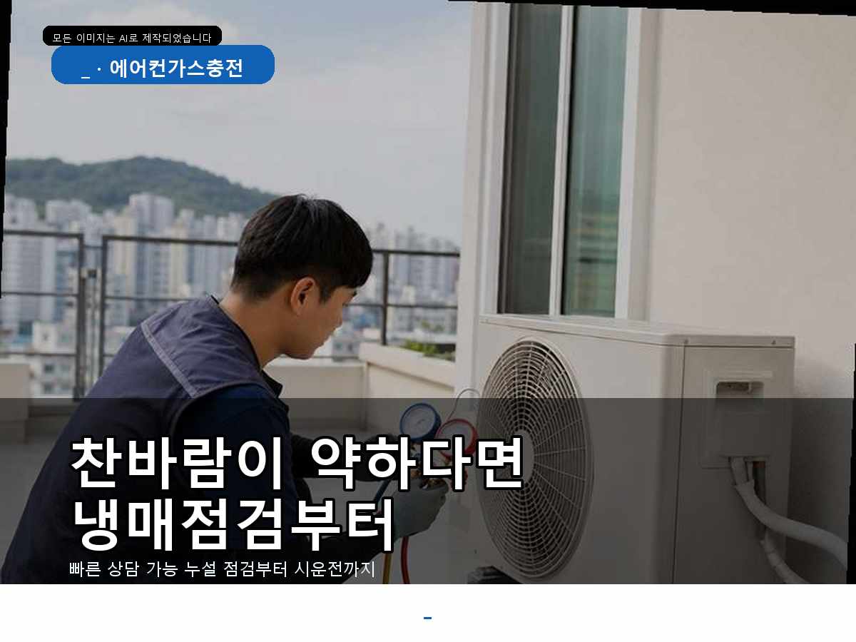 나주시 석천리 에어컨가스충전, 토출온도가 높을 때 확인한 과정