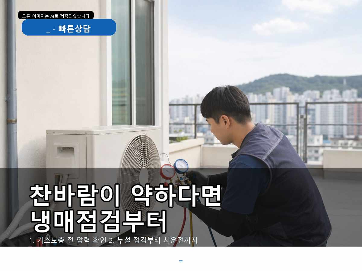 완도군 약산면 실외기점검, 정량충전이 필요한지 확인한 사례